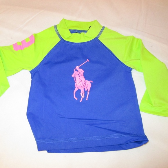 Ralph Lauren Girls Big Pony Rash Guard